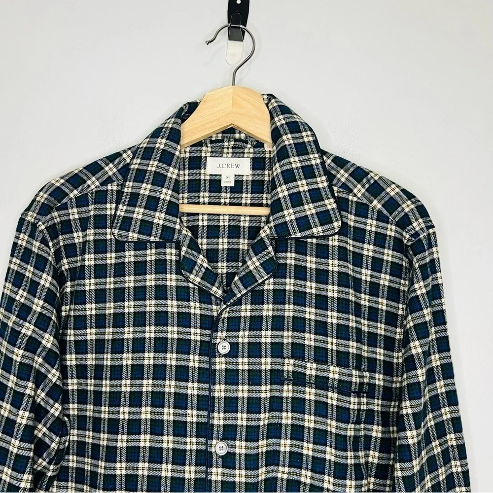 J. Crew Blue / Yellow Midweight Flannel Button Up Shirt M